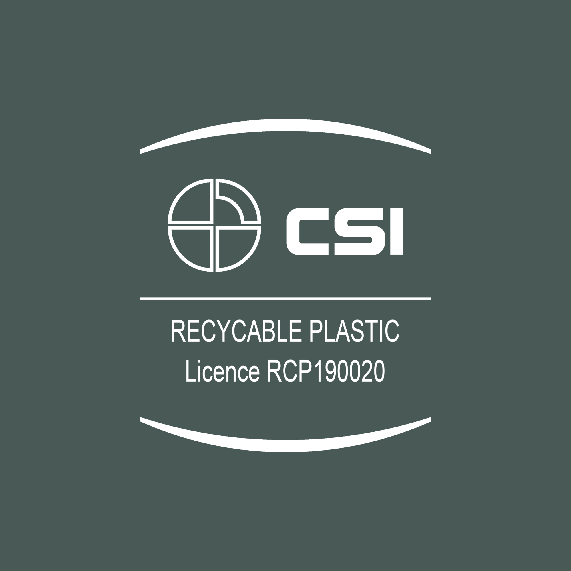 Logo certyfikatu CSI Recycable Plastic